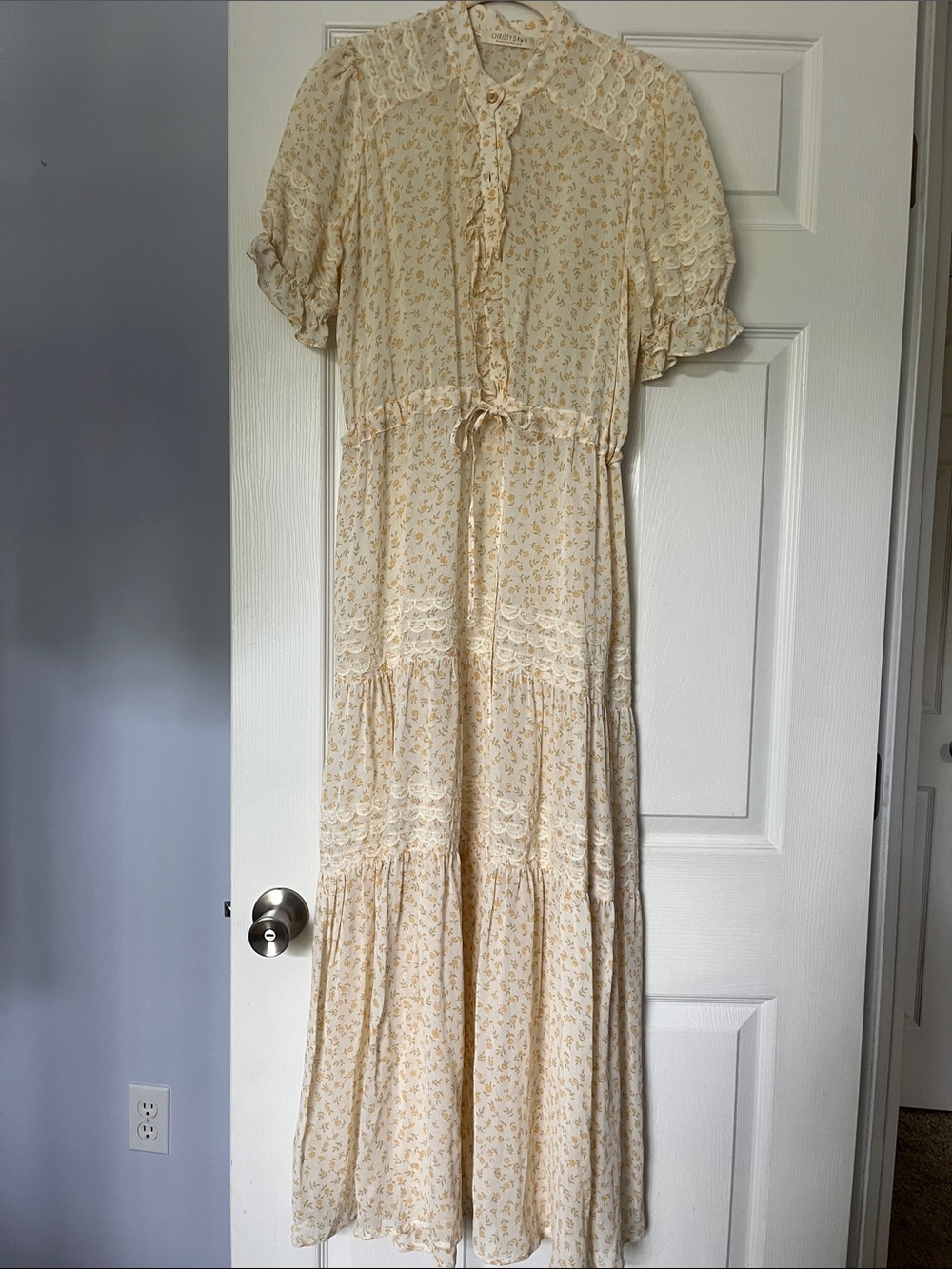 🎀Christy Dawn ELLE🎀Floral Tiered Maxi Dress! EUC! XS! RARE! - Picture 5 of 11